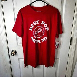NWT Coca Cola T Shirt Best Pop Ever Adult Small Short Sleeve Red Men Retro